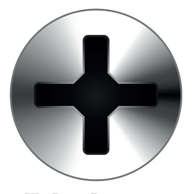 Top view of Phillips cross recess screw drive
