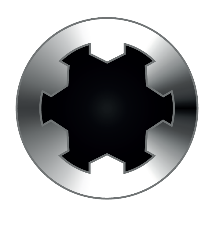 Top view of Polydrive multi-lobe recess