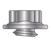 Hex flange screw head